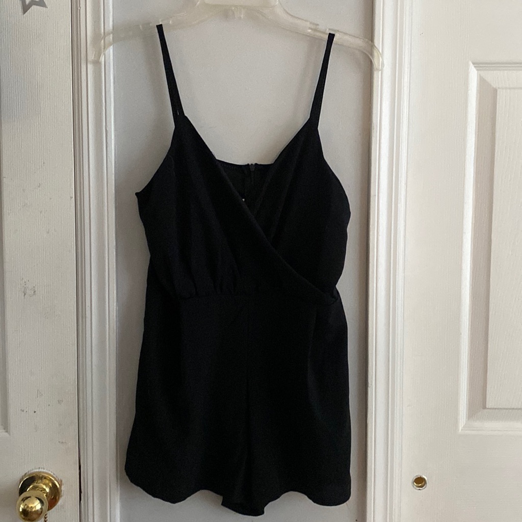 Basic Black Spaghetti Strap Romper